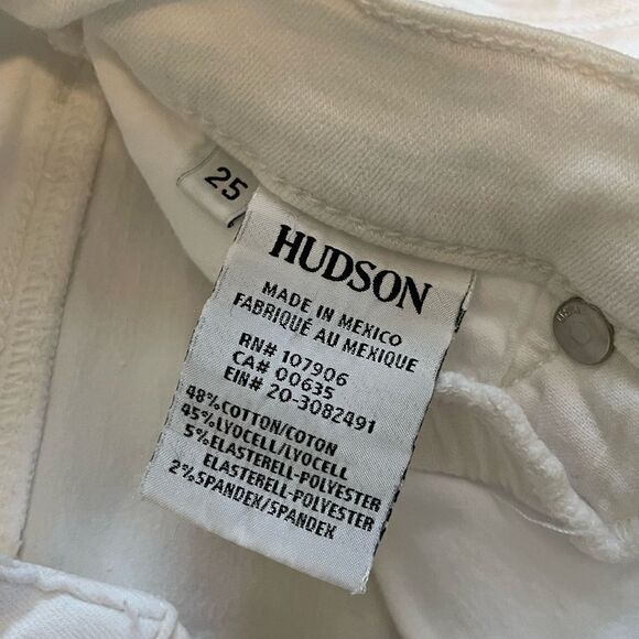 Hudson Mid-rise Ankle Natalie White Skinny Jeans 25 - Picture 4 of 6